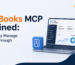 Illustration of Zoho Books MCP enabling AI-powered accounting automation through natural language prompts for invoicing, reconciliation, reporting and financial workflows.